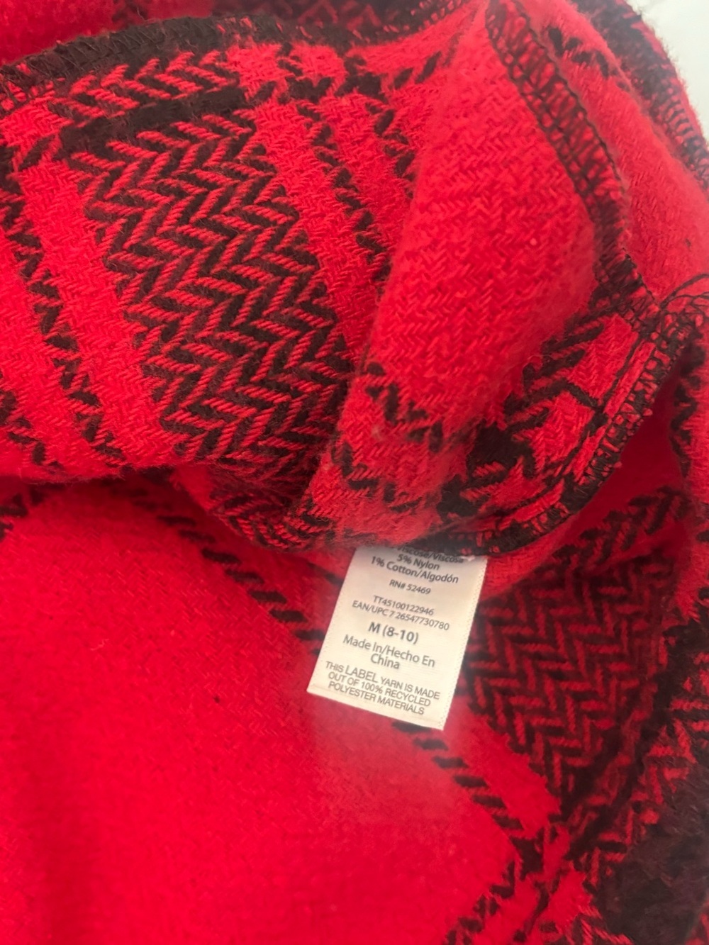 Time And Tru Heavy Duty Flannel Coat Womens M Red Black Plaid Button Pockets - Picture 9 of 9